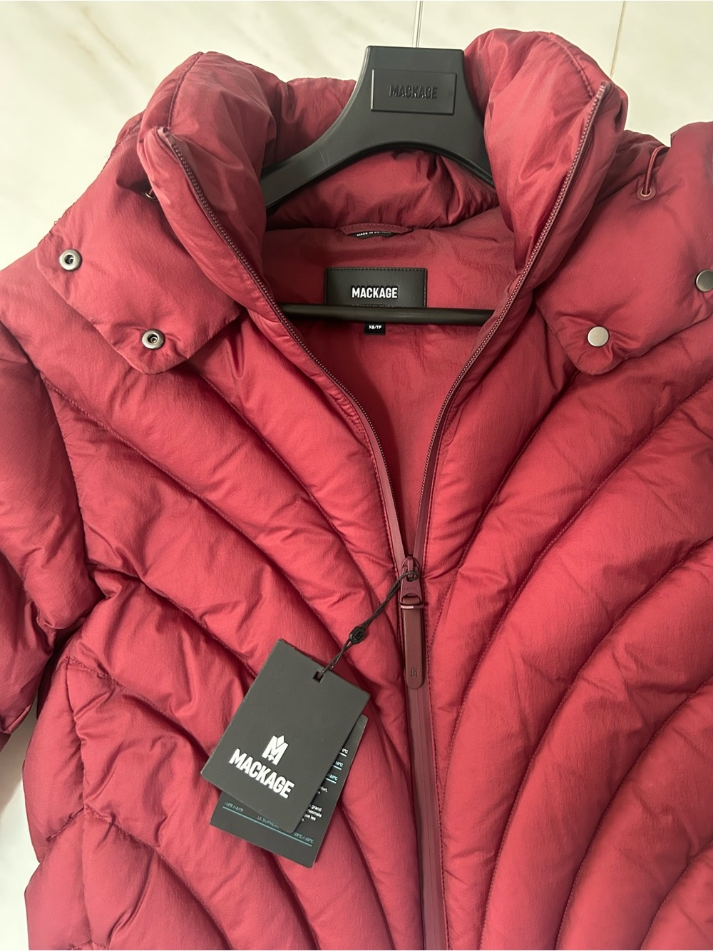 Mackage Quilted Red Down Puffer Jacket